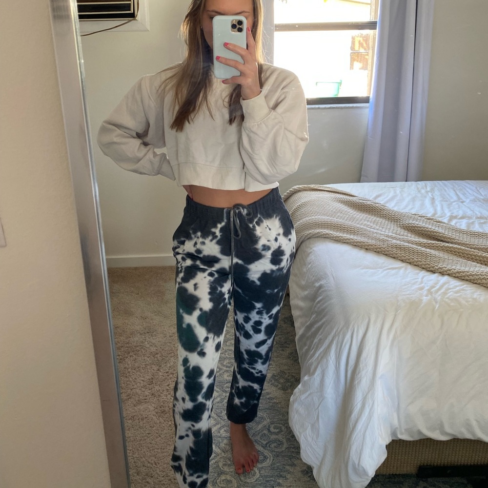 Blue tie dye sweat pants
